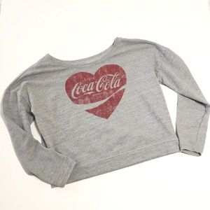Coca Cola heart cropped long sleeved sweatshirt